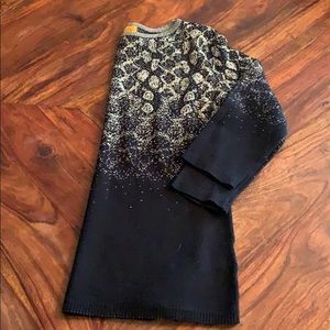Ruby Road 3/4 sleeve black gold sweater